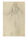 Femme debout  de dos  vêtue d'une longue robe