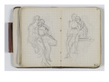 Carnet de croquis vers 1865-1870 : Etude de deux personnes enlacées