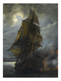 Combat naval entre le vaisseau français "le Triton" commandé par le comte de Ligondès et le