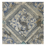 Ensemble de trois carreaux de pavement  provenant de la chapelle du château d'Oiron  avec un