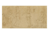 Album : femme ailée  femme armée et femme debout ; quatre personnages dont Hercule