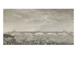 Vue du déceintrement du pont de Neuilly  fait en présence du roi  le 22 septembre 1772