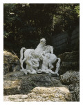 Vue du parc : bosquet des Bains d'Apollon : chevaux du soleil pansés par de