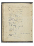 Album Noa Noa : Notes manuscrites  vers de Verlaine et autoportrait caricatural de paul Gauguin: