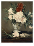Vase de pivoines sur piédouche