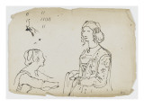 Deux études de femme en costume
