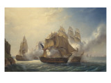 Combat du vaisseaux français le Romulus contre trois vaisseaux anglais à l'entrée de la rade de