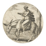Femme sans main sur un âne