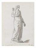 Album :femme debout  vue de trois quarts et tournée vers la droite  sur un socle; femme debout