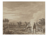 Bivouac de l'armée française le soir de la bataille d'Iena  14 octobre 1806 (soldats se chauffant