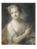 Nymphe de suite d'Apollon  tenant une couronne de lauriers (copie d'un pastel de Rosalba Carriera)