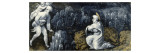 Plaque rectangulaire provenant d'un coffret : Histoire de Daniel : Daniel dans la fosse aux lions 