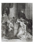 "Faust" de Goethe: Marguerite en prière à l'église avec Méphisto: "Malheureuse"; 1828