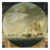 Combat naval entre la frégate française "la Pomone" commandée par le capita