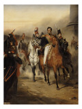Louis-Philippe Duc d'Orléans reçoit à la barrière du Trône  le 1er régiment