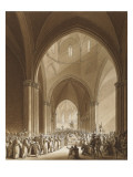 Enterrement à l'époque de la Renaissance dans une église ogivale de Seligenstadt sur le Main en