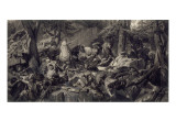 Charlemagne traversant les alpes et forçant les gorges du Mont-Cenis  en 773