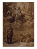 Le Christ en gloire entre la Vierge et Saint Jean-Baptiste  et avec Saint Paul et Sainte Catherine