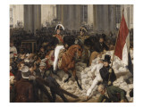 Louis-Philippe  duc d'Orléans  nommé lieutenant général du royaume  quitte à cheval le Palais