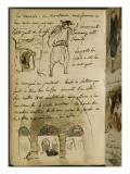 Album du Maroc : croquis d'une porte de la ville et d'un arabe ; croquis de la clôture de la