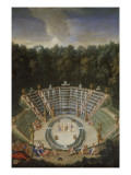 Vue de Salle de Bal ou Bosquet des Rocailles dans les jardins de Versailles (au premier plan