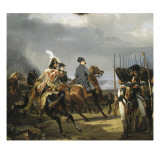 Napoléon Ier passant devant les troupes à la bataille d'Iena  14 octobre 1806 (bataille contre
