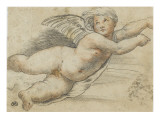 Palaemon  couché vers la droite  d'après la fresque de la Loggia de Galatée (Farnésine  Rome)