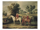 Le Départ pour la chasse : portraits équestres en costume de chasse de Louis Philippe  duc