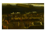 Vue perspective 7 de la Seine de Paris sur le palais du Louvre  depuis le Pont Neuf vers 1666