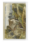 Album : roues hydrauliques dans un paysage de montagne près de Pont d'Ouilly vers 1860
