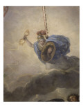 La France en armes répandant la foudre et tenant un bouclier orné du portrait de Louis XIV