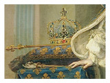 Portrait en pied vers 1723-1729 en grand manteau royal