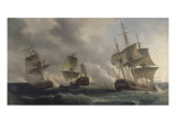 Combat naval entre les frégates françaises la Nymphe et l'Amphitrite commandées par le vicomte de