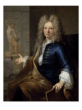 Portrait de Louis de Boullogne le jeune  peintre (1654-1733)- devant une séance de pose d'après le