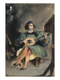 Jeune guitariste en costume italien de la Renaissance