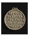 Jeton d'entrée - laissez-passer pour les ouvriers de service au théâtre de Versailles pour le