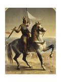 Saint Louis (Louis IX)  roi de France en 1226 (1214-1270)  portrait équestre lors de son