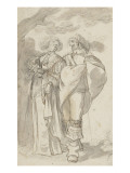 Jeune seigneur se promenant avec une dame