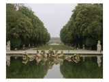 Vue du parc: bassin d'Apollon: Le char d'Apollon  1668-1670