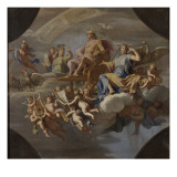 Mercure sur char tiré par deux coqs (esquisse du plafond du salon de Mercure au château de