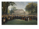 Réception des maires de France dans les jardins du palais de l'Elysée à l'o