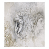 Copie d'après Lorenzo Maitani (4e pilastre de façade  personnages de l'Enfer  cathédrad'Orvieto)