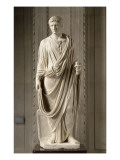 Statue masculine drapée L'empereur Auguste (27 av J-C-14 ap J-C) Le portrait reflète