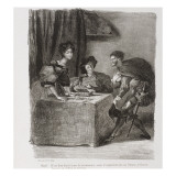 Faust de Goethe  livre ayant appartenu à Delacroix : Méphisto rendant visite à Marthe et