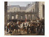 Louis-Philippe  duc d'Orléans  nommé lieutenant général du royaume  quitte à cheval le Palais