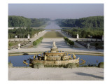 Vue du parterre de Latone en direction du Grand Canal  après l'abattage des arbres de l'Allée