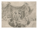 Le roi gouverne par lui-même  : étude pour composition de la voûte de la Galerie des Glaces