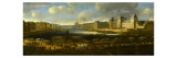 Vue perspective 1 de la Seine de Paris sur le palais du Louvre  depuis le Pont Neuf vers 1666