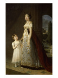 Caroline Bonaparte  reine de Naples et de sa fille ainée Laetitia Joséphine  représentée alors