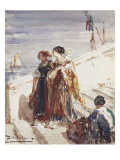 Jeunes femmes sur le pont de la Paille à Venise